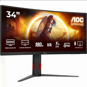 AOC CU34G4 | 34 " | Fast VA | UWQHD | 21:9 | 180 Hz | 1 ms | 3440 x 1440 pixels | 300 cd/m² | HDMI ports quantity 2 | Black