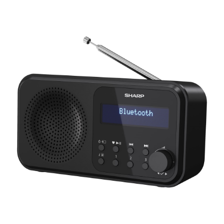 Sharp DR-P420(BK) Tokyo Portable Digital Radio, FM/DAB/DAB+, Bluetooth 5.0, USB or Battery Powered, Midnight Black | Sharp | Tokyo Portable Digital Radio | DR-P420(BK) | Bluetooth | Midnight Black - Image 2