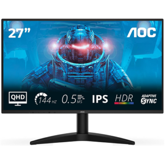 AOC | Q27B36X | 27 " | IPS | QHD | 16:9 | 144 Hz | 4 ms | 2560 x 1440 pixels | 300 cd/m² | HDMI ports quantity 1 | Black