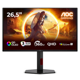 AOC Q27G4SDR | 27 " | QD-OLED | QHD | 16:9 | 360 Hz | 0.03 ms | 2560 x 1440 pixels | 1000 cd/m² | HDMI ports quantity 2 | Black