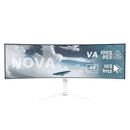 Arozzi Nova | 49 " | VA | 32:9 | 165 Hz | 4 ms | 5120 x 1440 pixels | 350 cd/m² | HDMI ports quantity 2 | White - Image 4