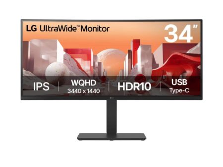 LCD Monitor LG 34 " 3440 x 1440 pixels Wide Quad HD Native aspect ratio 21:9 LCD Curved 34BA75QE-B