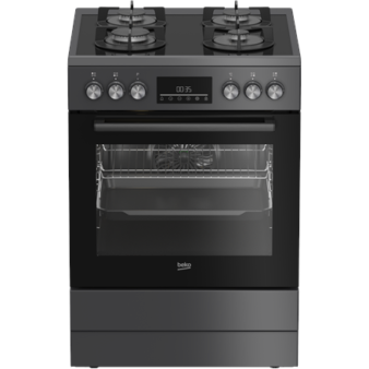BEKO Cooker | FBM62330GADSN | Hob type Gas | Oven type Electric | Grey | Width 60 cm | Grilling | LED | Depth 60 cm | 72 L