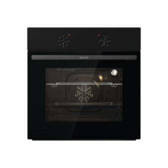Gorenje Oven | BO6615E01B | 60 L | Electric | EnamelClean | Push pull buttons | Height 59.5 cm | Width 59.5 cm | Black