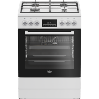 BEKO Cooker | FBM62330GWDTN | Hob type Gas | Oven type Electric | White | Width 60 cm | Grilling | LED | Depth 60 cm | 72 L