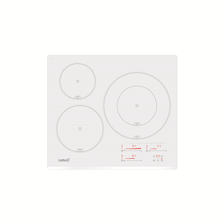 CATA Hob | INSB 6030 WH | Induction | Number of burners/cooking zones 3 | Slider touch | White - Image 2