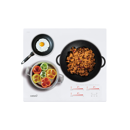 CATA Hob | INSB 6030 WH | Induction | Number of burners/cooking zones 3 | Slider touch | White - Image 3
