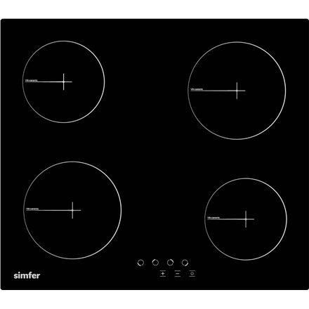 Simfer | Hob | H6.040.DECSP | Vitroceramic | Number of burners/cooking zones 4 | Touch | Black - Image 2