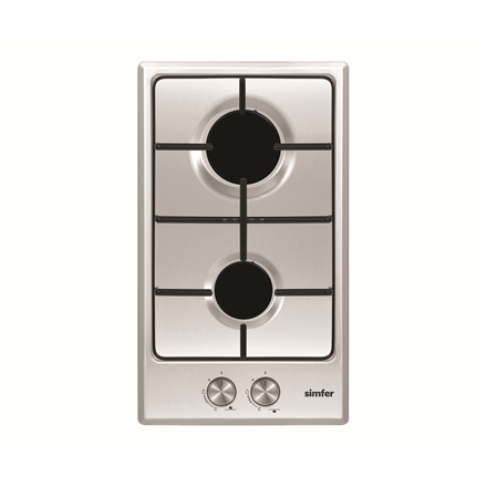 Simfer | Hob | H3.200.VGRIM | Gas | Number of burners/cooking zones 2 | Rotary knobs | Stainless steel - Image 2