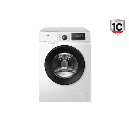 TCL Washing machine | FF1024WA2 | Energy efficiency class A-10% | Front loading | Washing capacity 10 kg | 1400 RPM | Depth 61 cm | Width 59.5 cm | Display | LED | Steam function | White - Image 2
