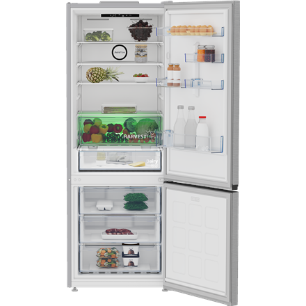 BEKO Refrigerator | B3RCNE564HXB | Energy efficiency class E | Free standing | Combi | Height 192 cm | No Frost system | Fridge net capacity 340 L | Freezer net capacity 150 L | Display | 39 dB | Stainless steel - Image 4
