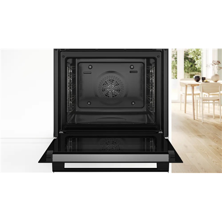 Bosch Oven | HRG578BB7 | 71 L | Electric | Pyrolysis | Knobs | Steam function | Height 59.5 cm | Width 59.4 cm | Black - Image 4