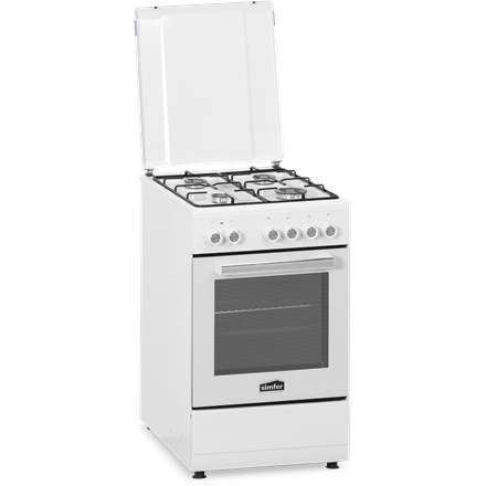 Simfer | Cooker | 5405SERBB | Hob type Gas | Oven type Electric | White | Width 50 cm | Electronic ignition | Depth 60 cm | 43 L - Image 4