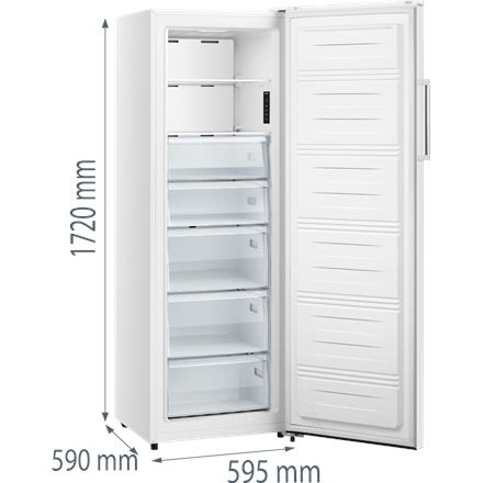 Gorenje FN617EEW5 | Energy efficiency class E | Upright | Free standing | Height 172 cm | Total net capacity 240 L | No Frost system | Display | White - Image 4