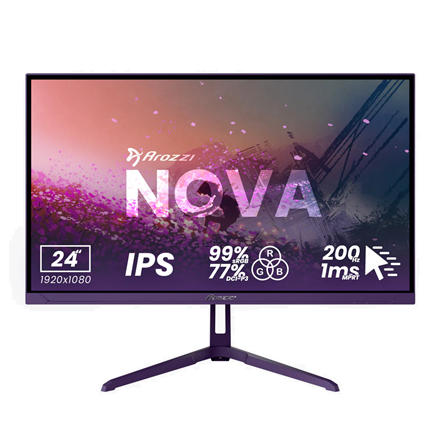 Arozzi | Nova | 24 " | IPS | FHD | 16:9 | 200 Hz | 1 ms | 1920 x 1080 pixels | 300 cd/m² | HDMI ports quantity 1 | Purple - Image 2