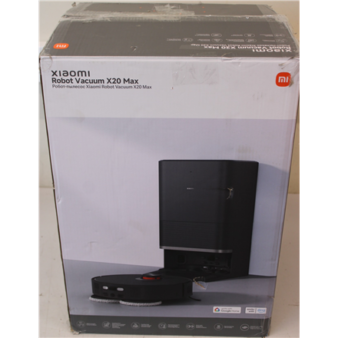 SALE OUT. Xiaomi Robot Vacuum | X20 Max EU | Wet&Dry | 5200 mAh | 8000 Pa | Black | REFURBISHED, USED, DIRTY, SCRATCHED