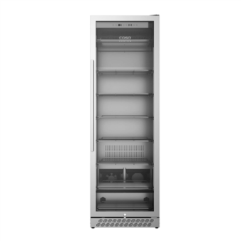 Caso | Dry aging cabinet with compressor technology | DryAged Master 380 Pro | Energy efficiency class Not apply | Food-ageing cabinet with compressor technology | Free standing | Bottles capacity Not apply | Cooling type  Compressor technology | Stainless steel