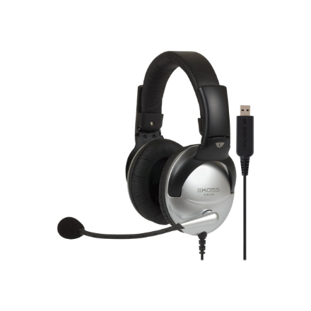 Koss | Gaming headphones | SB45 USB | Wired | On-Ear | Microphone | Silver/Black | Noise canceling - Image 2