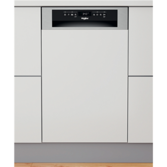 Whirlpool Dishwasher | WSBO 3O34 PF X | Built-in | Width 45 cm | Number of place settings 10 | Number of programs 8 | Energy efficiency class D | Display | Stainless steel