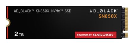 SSD SANDISK 1200xTBW rating Read speed 7300 MB/s Write speed 6600 MB/s NVMe Yes PCI Express 4.0 M.2 2000 GB POWERED BY SANDISK Black SN850X WDS200T2X0E
