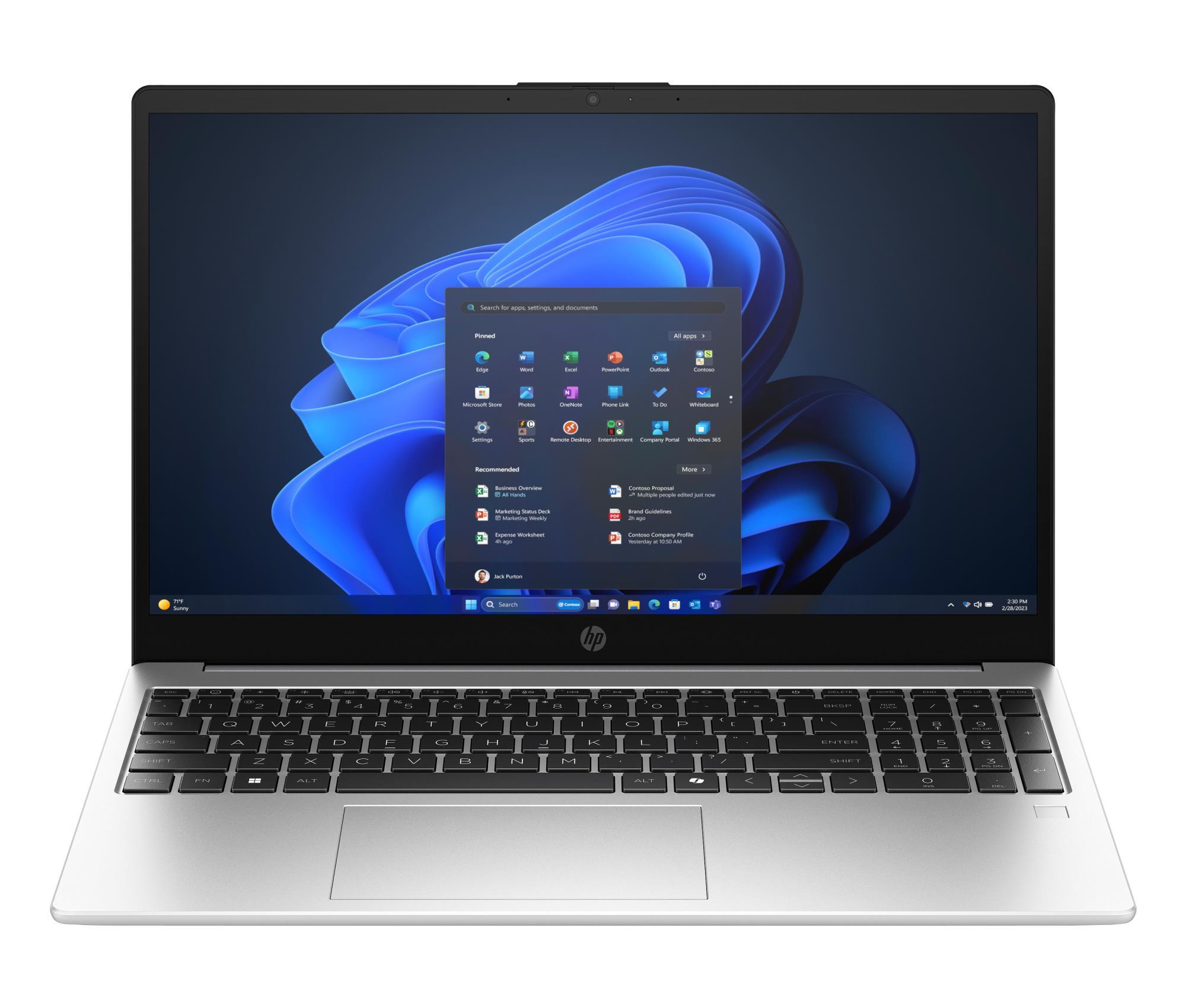 Notebook HP HP 255R G10 CPU AMD RyzenT 5 7535U 2.9 GHz 15.6 " 1920 x 1080 pixels RAM 8 GB DDR5-SDRAM SSD 512 GB Discrete graphics Not available On-board graphics Yes Numeric keypad Yes Keyboard language English OS installed Windows 11 Home Colour Silver Weight 1.66 kg 4800 MHz B9YQ0ET