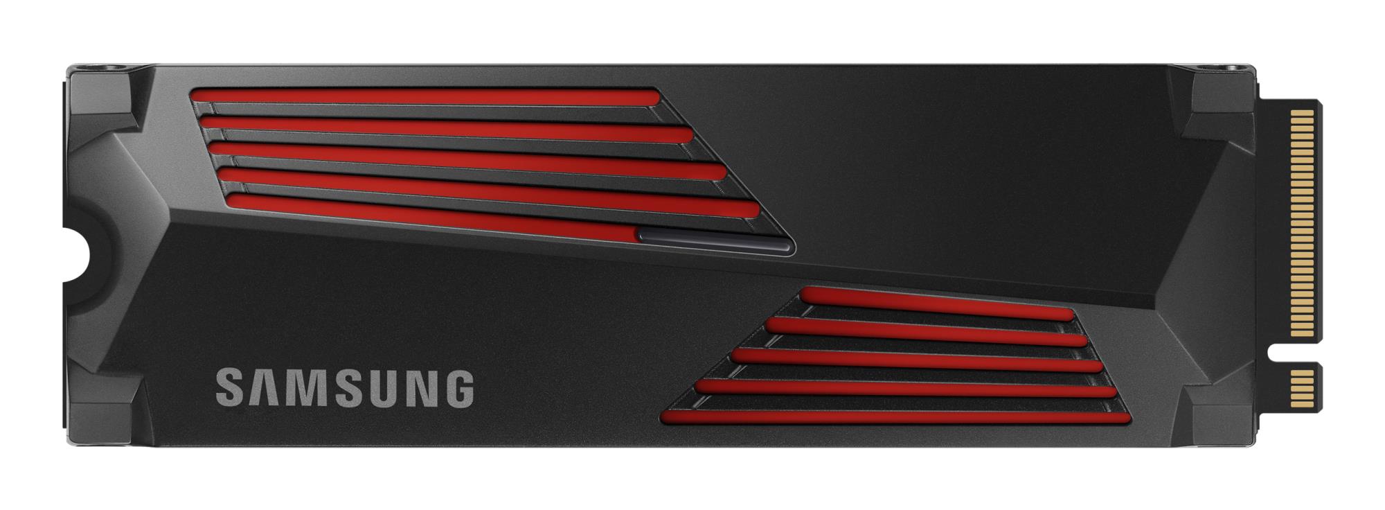SSD SAMSUNG 990 PRO with Heatsink 1TB M.2 PCIE NVMe MLC Write speed 6900 MBytes/sec Read speed 7450 MBytes/sec 2.3mm TBW 600 TB MTBF 1500000 hours MZ-V9P1T0CW