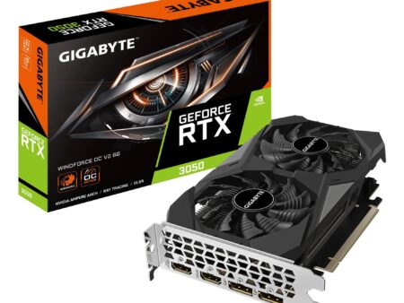Graphics Card GIGABYTE NVIDIA GeForce RTX 3050 6 GB GDDR6 96 bit PCIE 4.0 16x Memory 14000 MHz GPU 1477 MHz 2xHDMI 2xDisplayPort GV-N3050WF2OCV2-6GD