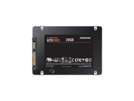 SSD SAMSUNG 870 EVO 250GB SATA MLC Write speed 530 MBytes/sec Read speed 560 MBytes/sec 2,5" TBW 150 TB MTBF 1500000 hours MZ-77E250B/EU