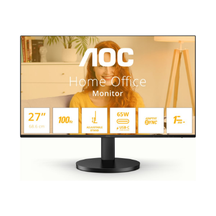 AOC | Q27B3CF2 | 27 " | IPS | QHD | 16:9 | 100 Hz | 1 ms | 2560 x 1440 pixels | 350 cd/m² | HDMI ports quantity 1 | Black | Warranty 36 month(s) - Image 2