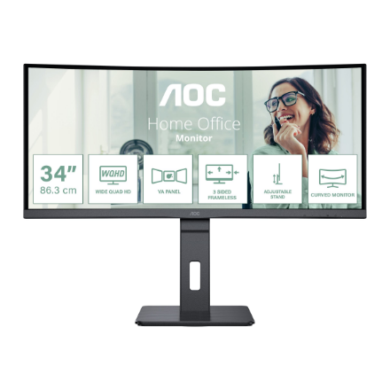AOC | CU34P3CV | 34 " | VA | 21:9 | 100 Hz | 4 ms | 3440 x 1440 pixels | HDMI ports quantity 1 - Image 2