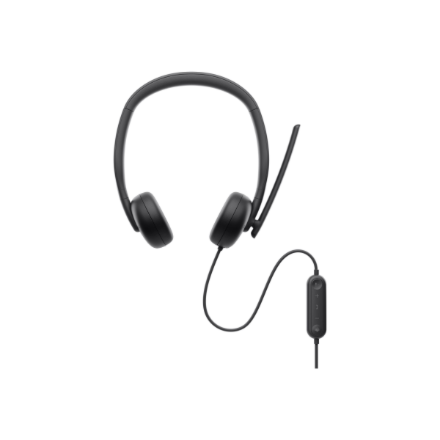 Dell | Headset | WH3024 | Built-in microphone | USB-C, USB-A | Black - Image 3