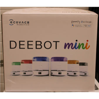 SALE OUT. Ecovacs DEEBOT mini Vacuum cleaner, Robot, Wet&Dry, ZeroTangle Technology, Agile Navigation, White/Blue + Auto-empty station | Ecovacs Robotic Vacuum Cleaner | DEEBOT mini BLUE | Wet&Dry | Li-ion | 3200 mAh | Dust capacity 1.8 L | 8000 Pa | White/Blue | SCRATCHED ITEM, DAMAGED CHARGING STATION BODY