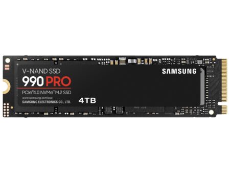 SSD SAMSUNG 990 PRO 4TB M.2 PCIe Gen4 NVMe TLC Write speed 6900 MBytes/sec Read speed 7450 MBytes/sec 2.3mm TBW 2400 TB MTBF 1500000 hours MZ-V9P4T0BW