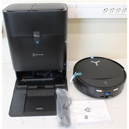 SALE OUT. Ecovacs DEEBOT T80S OMNI BLACK Vacuum cleaner, Robot, Wet&Dry, 24800Pa, TruEdge 3.0, AIVI 3D 3.0, 6400 mAh, Black + Auto-empty sta | Ecovacs Robotic Vacuum Cleaner | DEEBOT T80S OMNI BLACK | Wet&Dry | 6400 mAh | 24800 Pa | Black | ITEM USED, DIRTY AND SCRATCHED