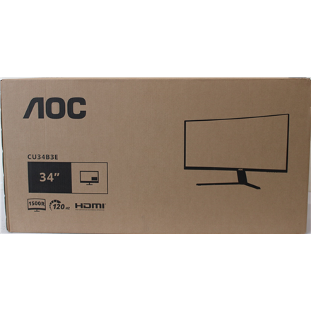 AOC CU34B3E Curved 34" 3440x1440/21:9/300cd/m2/4ms HDMI, DisplayPort, USB, Audio out | Warranty 36 month(s) | DAMAGED PACKAGING - Image 2
