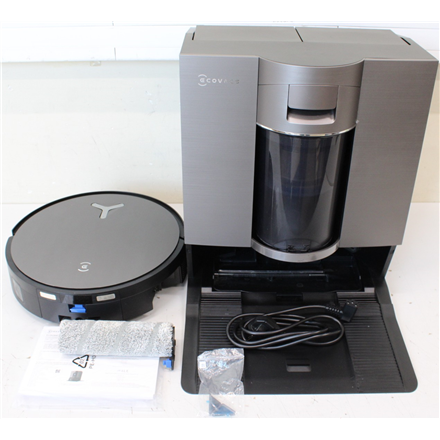 SALE OUT. Ecovacs DEEBOT X11 OMNICYCLONE EU Vacuum & mop, Wet&Dry,with new bagless All-in-One OmniCyclone station, Black (with brown shimmer | Ecovacs Robot Vacuum Cleaner with New Bagless All-in-One OmniCyclone Station | DEEBOT X11 OMNICYCLONE EU | Wet&Dry | 6400 mAh | 19500 Pa | Black | ITEM USED, DIRTY AND SCRATCHED. MISSING BRUSH