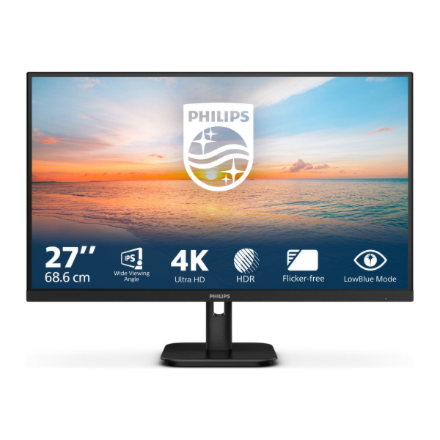 Philips | 27E1N1800A/00 | 27 " | IPS | 16:9 | 60 Hz | 4 ms | 3840 x 2160 pixels | 350 cd/m² | HDMI ports quantity 2 | Black - Image 2
