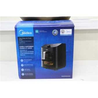 SALE OUT. Midea MAD1100DADK Air fryer digital,Two-zone cavity, 6.4L + 4.4L | SALE OUT. Midea Two Zone Airfryer | MAD1100DADK | Power 1850 W | Capacity 4.4/6.4 L | Rapid Air technology | Black | USED, DIRTY, SCRATCHED ON TOP