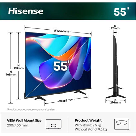 Hisense 55A6S 55" (139 cm) UHD 4K Smart TV | Hisense - Image 3