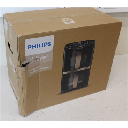 SALE OUT. Philips NA462/70 Dual Basket Airfryer 4000 Series, 10 L, Black/Copper | SALE OUT. Philips Dual Basket Airfryer | NA462/70 4000 Series | Power 2750 W | Capacity 10 L | Rapid Air technology | Black | DAMAGED PACKAGING, DAMAGED PLASTIC AT BACK