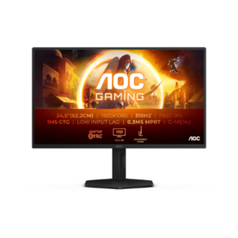AOC | 25G4SXU | 24.5 " | IPS | FHD | 310 Hz | 1 ms | 1920 x 1080 pixels | 400 cd/m² | HDMI ports quantity 2 | Black