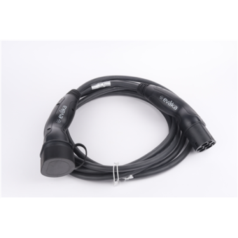 Evaka EV Charging Cable Type 2-Type 2, 22 kW, 32 A, 5 x 6 mm2, 1 x 0.5 mm2, 7 m | ITGAM3872 | Black