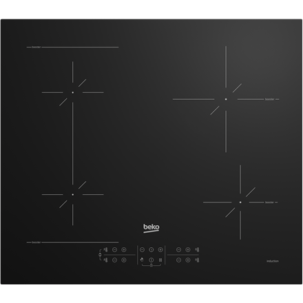 BEKO Hob | HII64200SFMT | Induction | Number of burners/cooking zones 4 | Touch | Timer | Black - Image 2