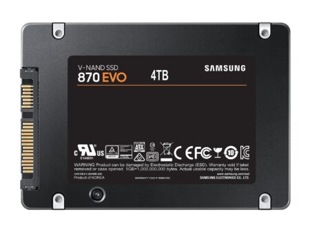 SSD SAMSUNG 870 EVO 4TB SATA SATA 3.0 MLC Write speed 530 MBytes/sec Read speed 560 MBytes/sec 2,5" TBW 2400 TB MTBF 1500000 hours MZ-77E4T0B/EU