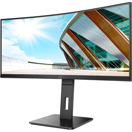 AOC | Curved Monitor | CU34P2A | 34 " | VA | 21:9 | 100 Hz | 1 ms | 3440 × 1440 | 300 cd/m² | Headphone out (3.5mm) | HDMI ports quantity HDMI x 2 | Black | Warranty 36 month(s) - Image 2