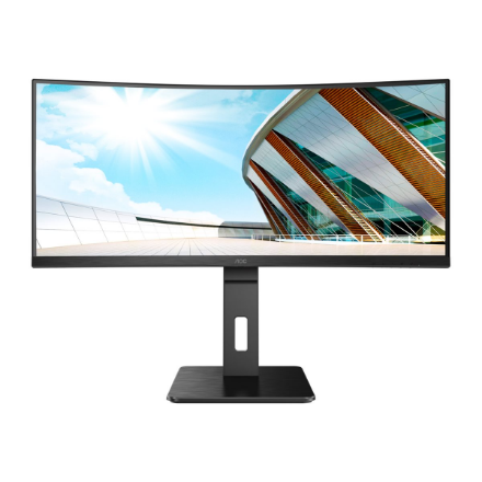 AOC | Curved Monitor | CU34P2A | 34 " | VA | 21:9 | 100 Hz | 1 ms | 3440 × 1440 | 300 cd/m² | Headphone out (3.5mm) | HDMI ports quantity HDMI x 2 | Black | Warranty 36 month(s) - Image 3