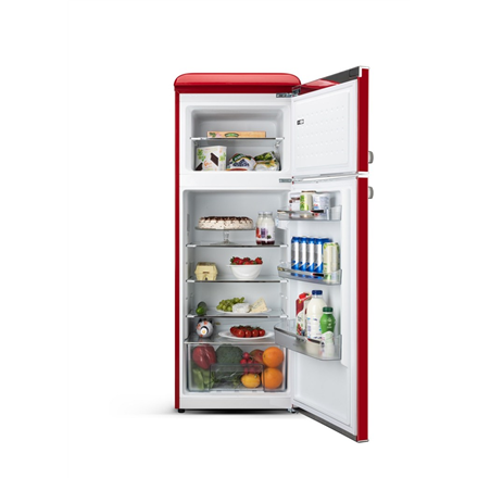 ETA Refrigerator | ETA253490030EN Storio Retro | Energy efficiency class E | Free standing | Height 148.2 cm | Double Door | Fridge net capacity 170 L | Freezer net capacity 45 L | Red | 38 dB - Image 3