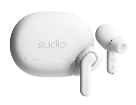 Sudio Earbuds | E4 Pro | Bluetooth | In-ear | Microphone | Cloud White | Noise canceling | Noise reduction | Wireless