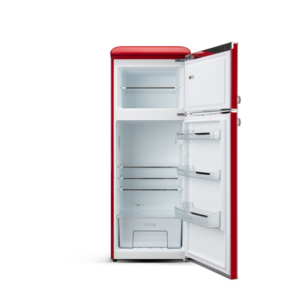 ETA Refrigerator | ETA253490030EN Storio Retro | Energy efficiency class E | Free standing | Height 148.2 cm | Double Door | Fridge net capacity 170 L | Freezer net capacity 45 L | Red | 38 dB - Image 4