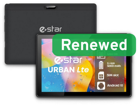 ESTAR Renewed Grade B | 10.1 URBAN Tablet 4GB | Black | 64 GB | Android